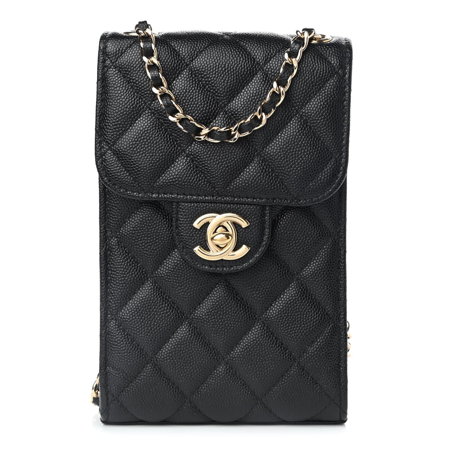 Chanel Caviar Quilted Classic Phone Holder Black 1 of 12