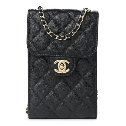 Chanel Caviar Quilted Classic Phone Holder Black 1 of 12