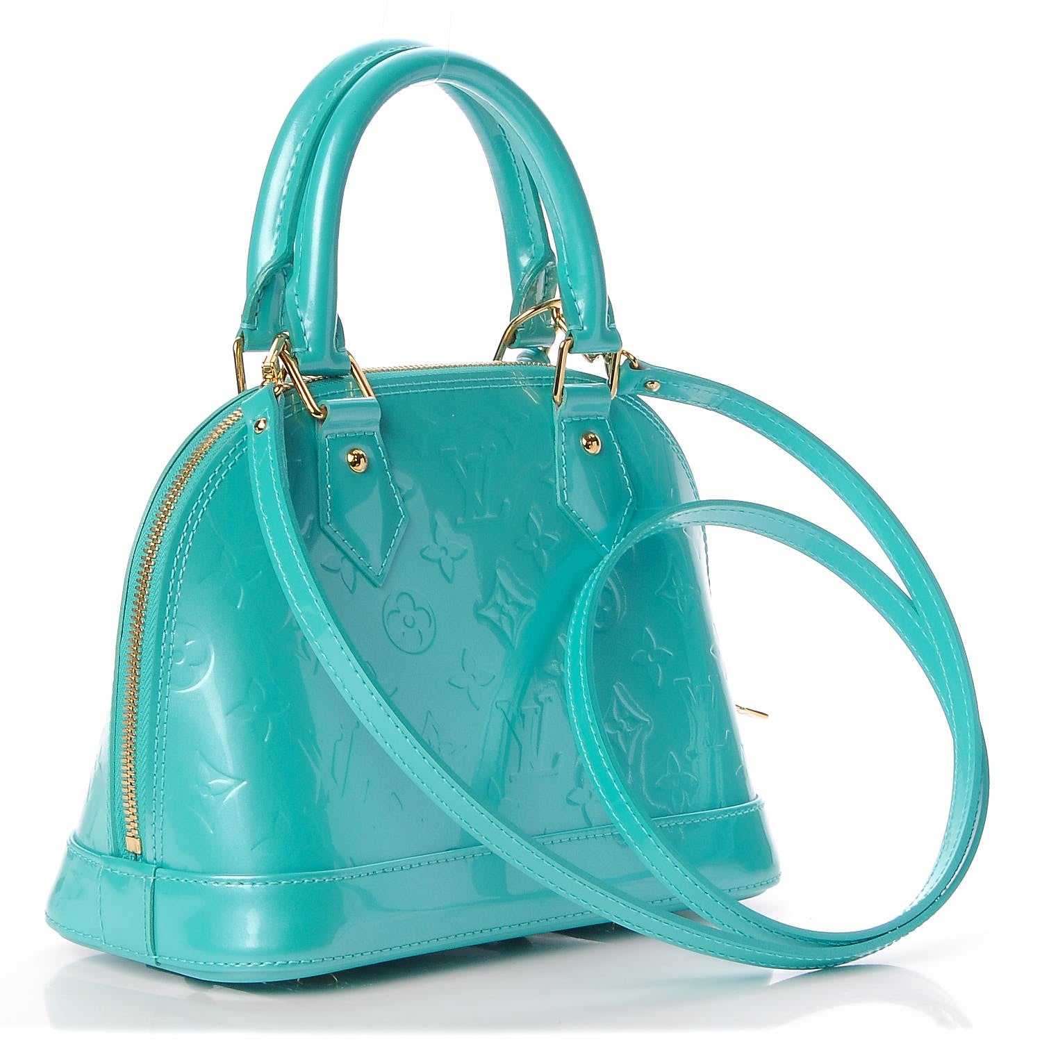 Louis Vuitton Vernis Alma BB Blue Lagon 4 of 8