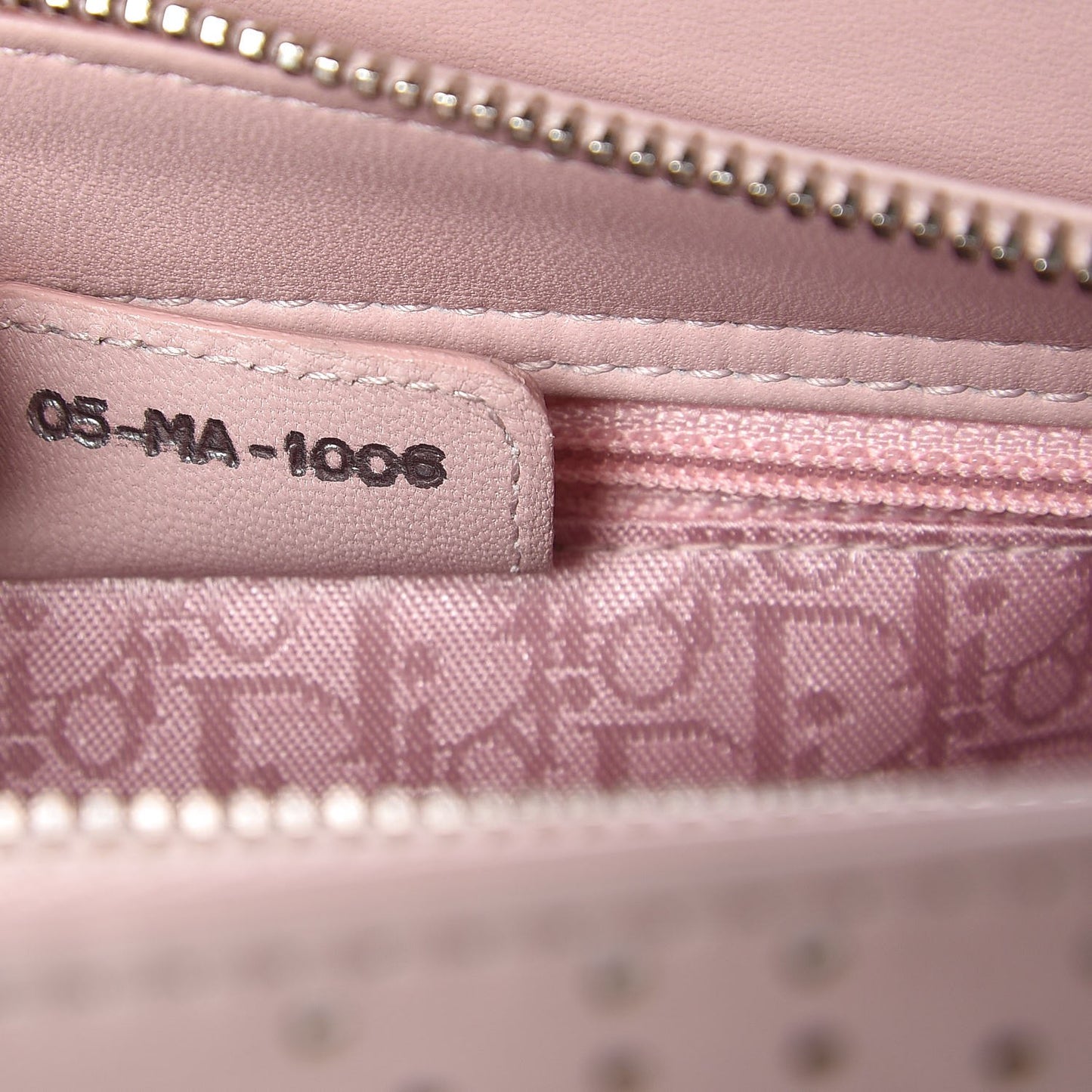 Calfskin Cannage Perforated East West Lady Dior Pink