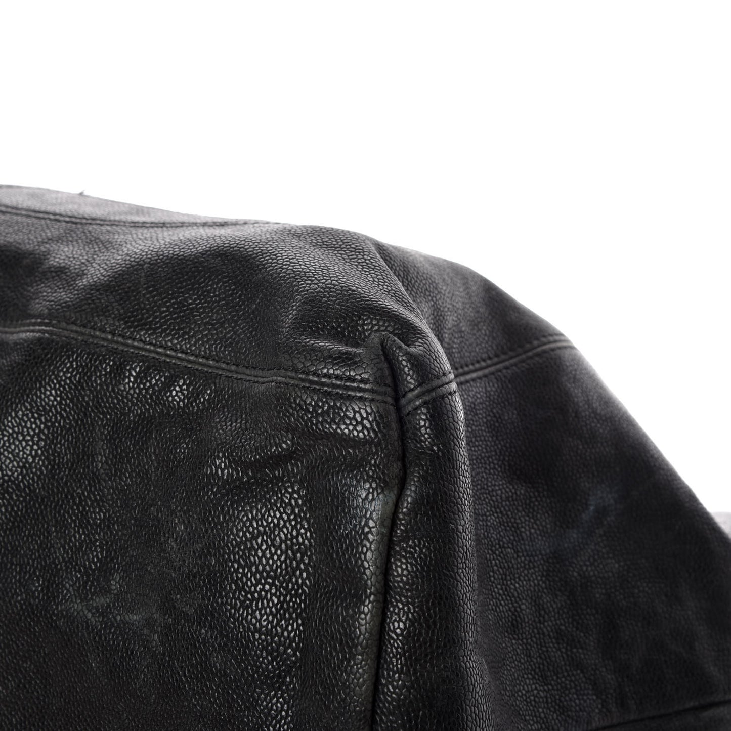 Distressed Caviar XL Coco Cabas Black