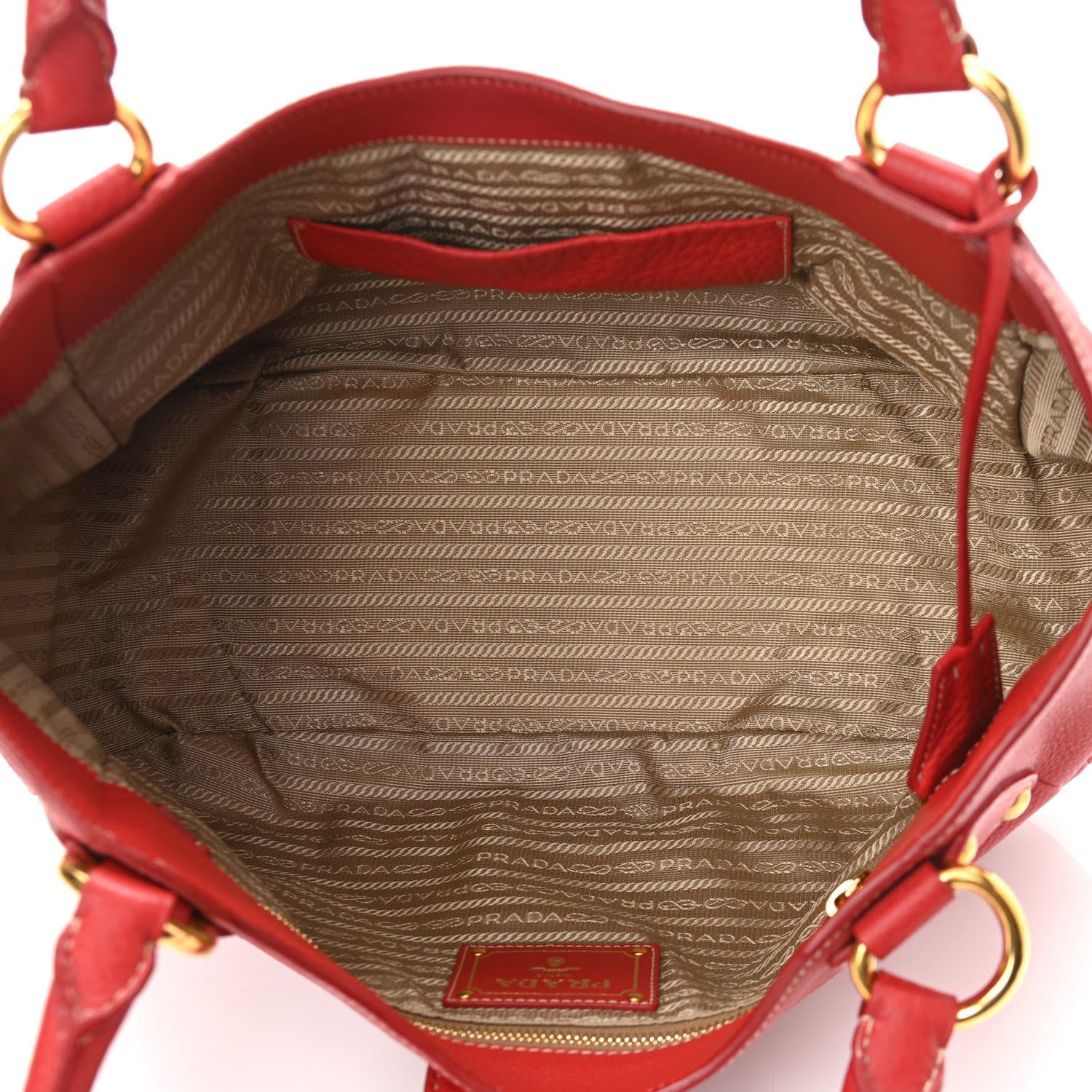 Prada Vitello Daino Pushlock Tote 5 of 12