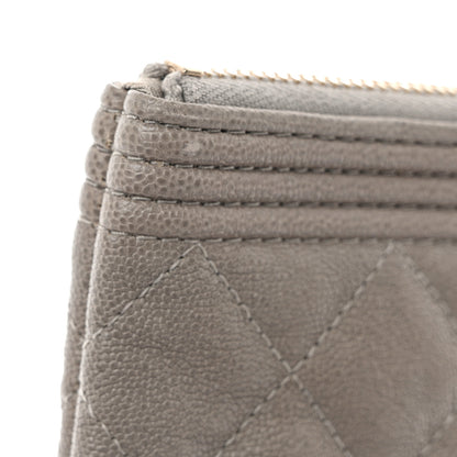 Chanel Caviar Quilted Medium Boy Cosmetic Case Grey 9 of 9