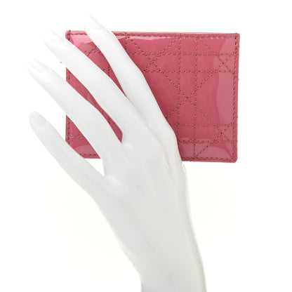 Christian Dior Patent Cannage Lady Dior Card Holder Pink 2 of 8