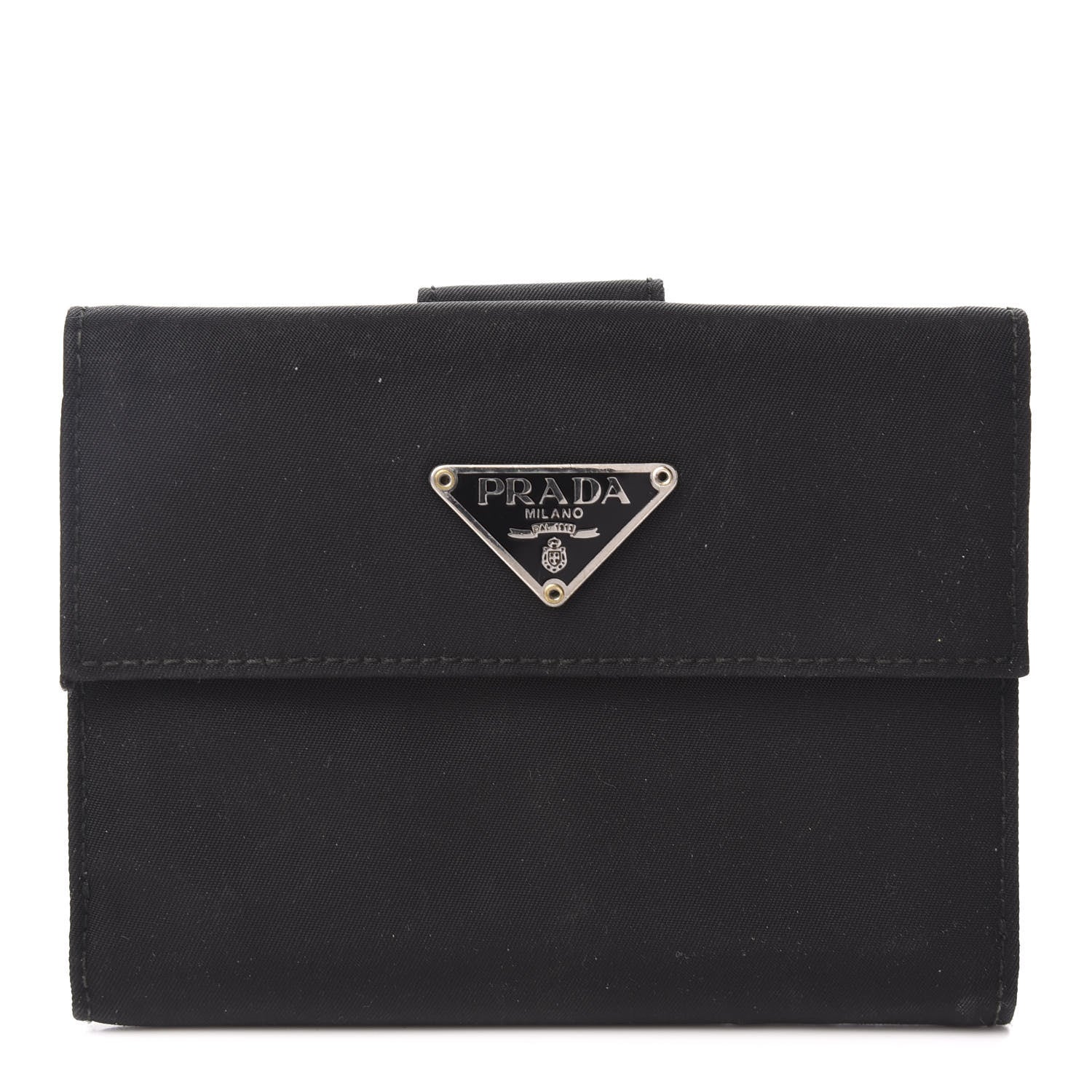 Prada Tessuto Nylon French Wallet Black 1 of 8