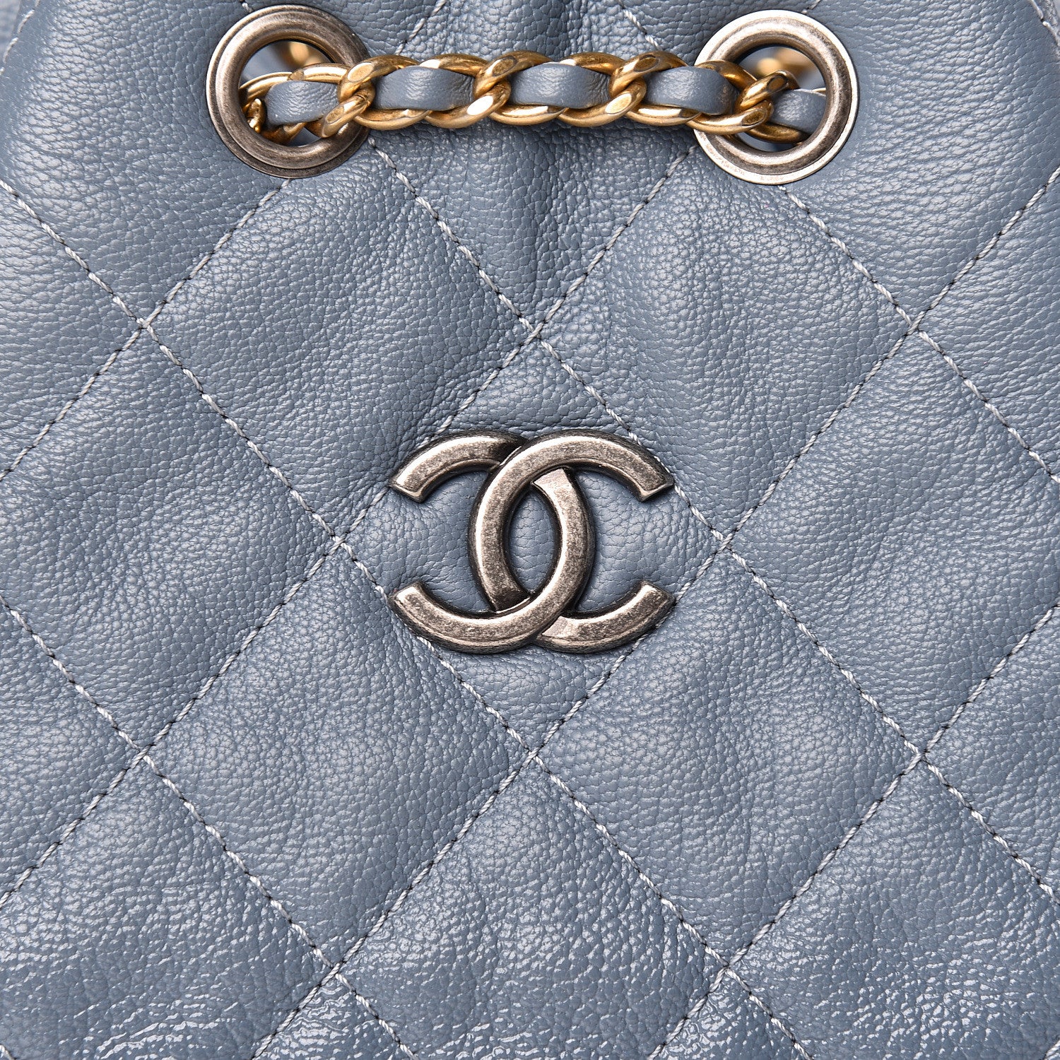 Chanel Patent Goatskin Quilted Small Gabrielle Backpack Blue 8 of 12