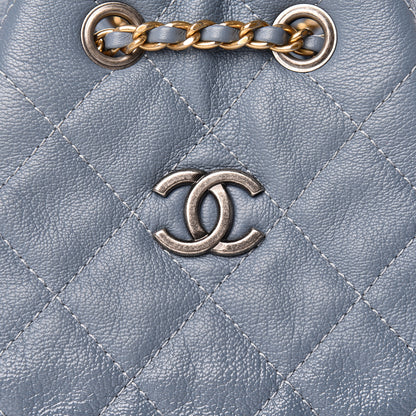 Chanel Patent Goatskin Quilted Small Gabrielle Backpack Blue 8 of 12