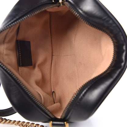 Gucci Calfskin Matelasse Mini GG Marmont Chain Shoulder Bag Black 5 of 10
