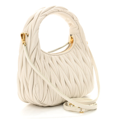 Miu Miu Nappa Matelasse Small Wander Hobo White 3 of 10