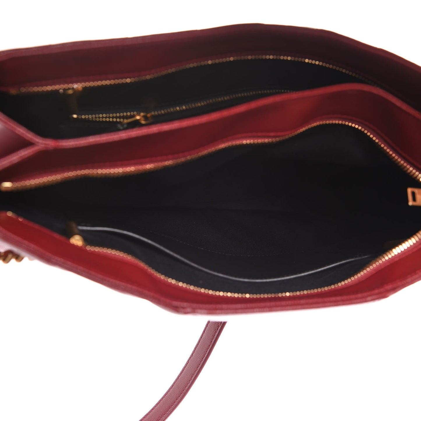 Grain de Poudre Matelasse Chevron Medium Tribeca Shopping Bag Garnet