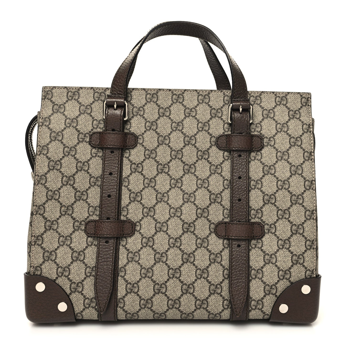 GG Supreme Monogram Textured Dollar Calfskin Small Detail Tote Beige Ebony New Acero
