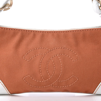 Chanel Lambskin Canvas CC Olsen Chain Small Shoulder Bag White Orange 9 of 10