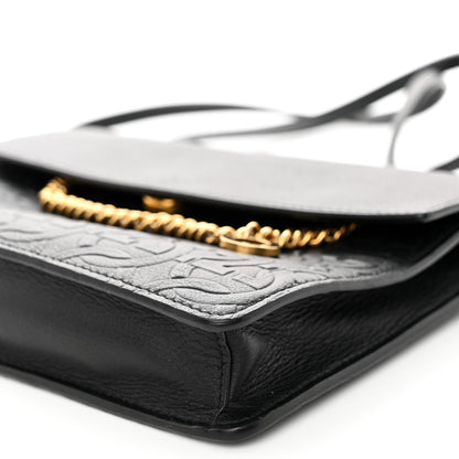Salvatore Ferragamo Calfskin Gancini Embossed Chain Bag Black 10 of 10