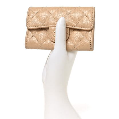 Chanel Caviar Quilted Flap Card Holder Wallet Beige 2 of 9