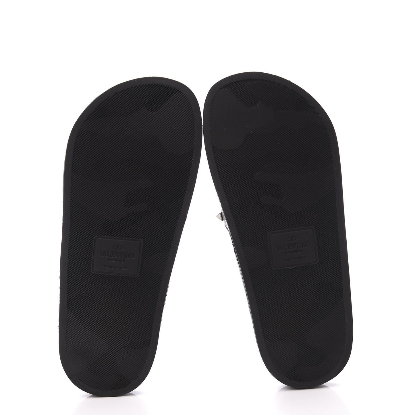 Rubber Rockstud Slide Sandals 38 Black