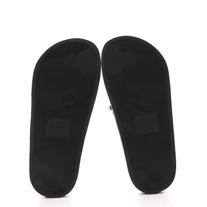 Valentino Garavani Rubber Rockstud Slide Sandals 38 Black 6 of 11