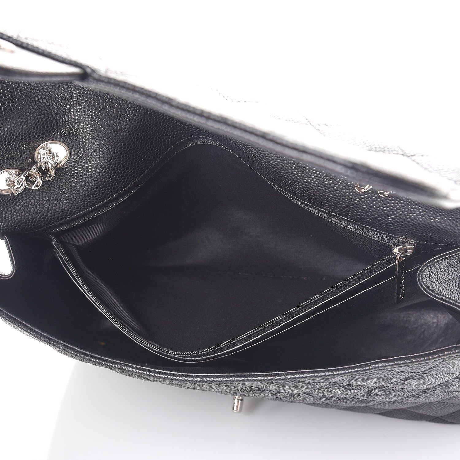 Chanel Caviar Quilted Jumbo Single Flap Bijoux Chain Black 6 of 9
