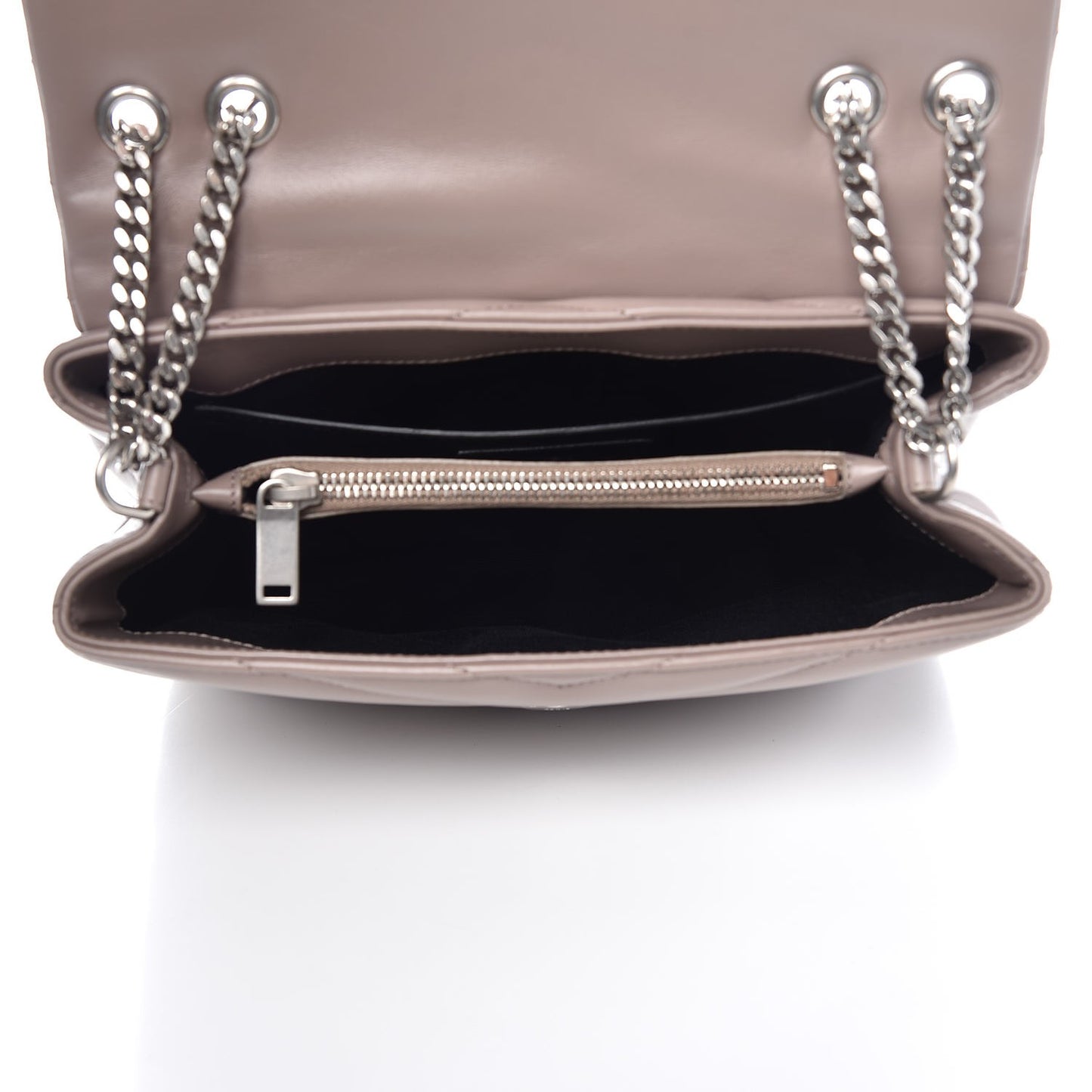 Calfskin Y Quilted Monogram Small Loulou Chain Satchel Taupe Sable