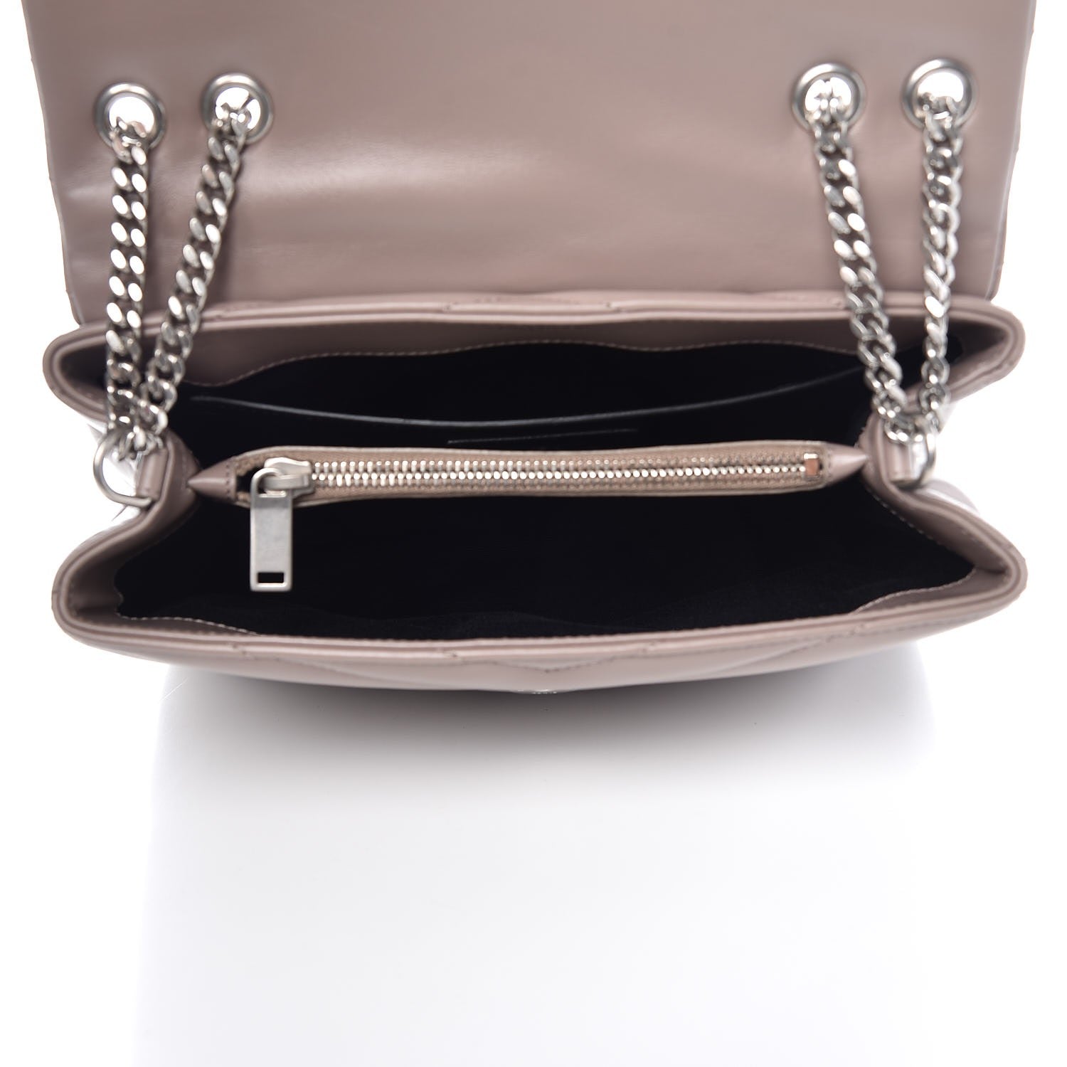 Saint Laurent Calfskin Y Quilted Monogram Small Loulou Chain Satchel Taupe Sable 5 of 7