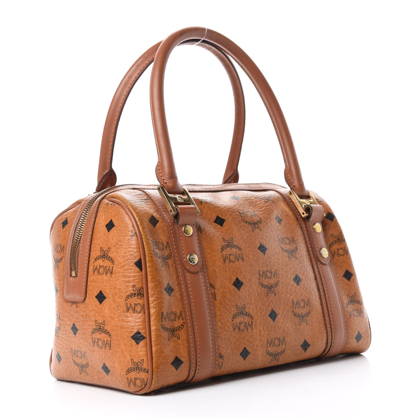 Visetos Small Boston Bag Cognac