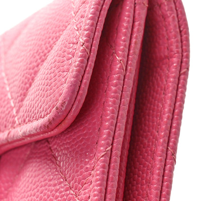 Chanel Caviar Quilted Flap Card Holder Wallet Pink 10 of 11