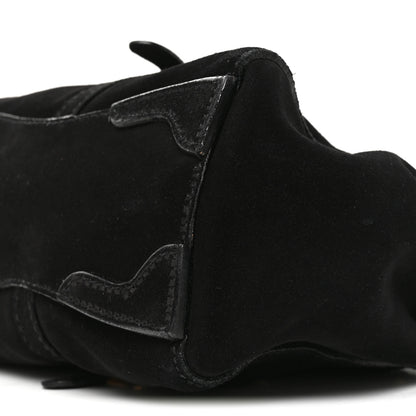 Prada Suede Easy Foldover Pushlock Satchel Black 9 of 9