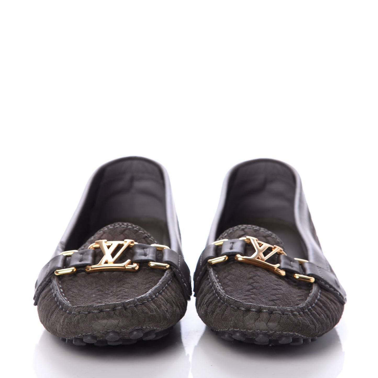 Woven Suede Oxford Loafers 40 Brown