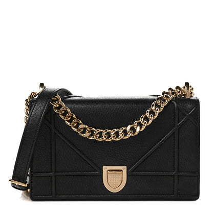 Christian Dior Grained Calfskin Small Diorama Flap Bag Black 1 of 8