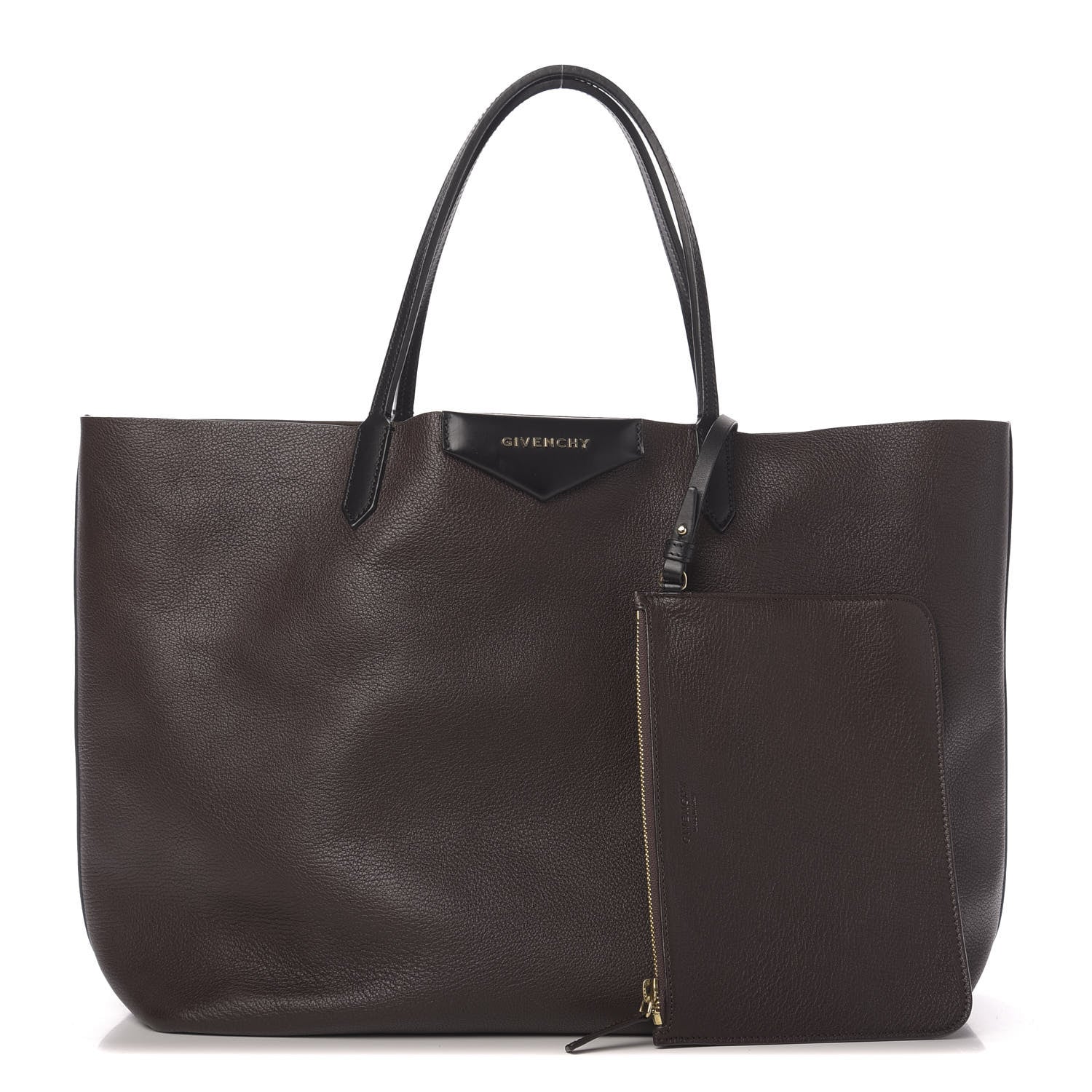 Givenchy Grained Calfskin Large Antigona Tote Dark Brown Tan 1 of 11