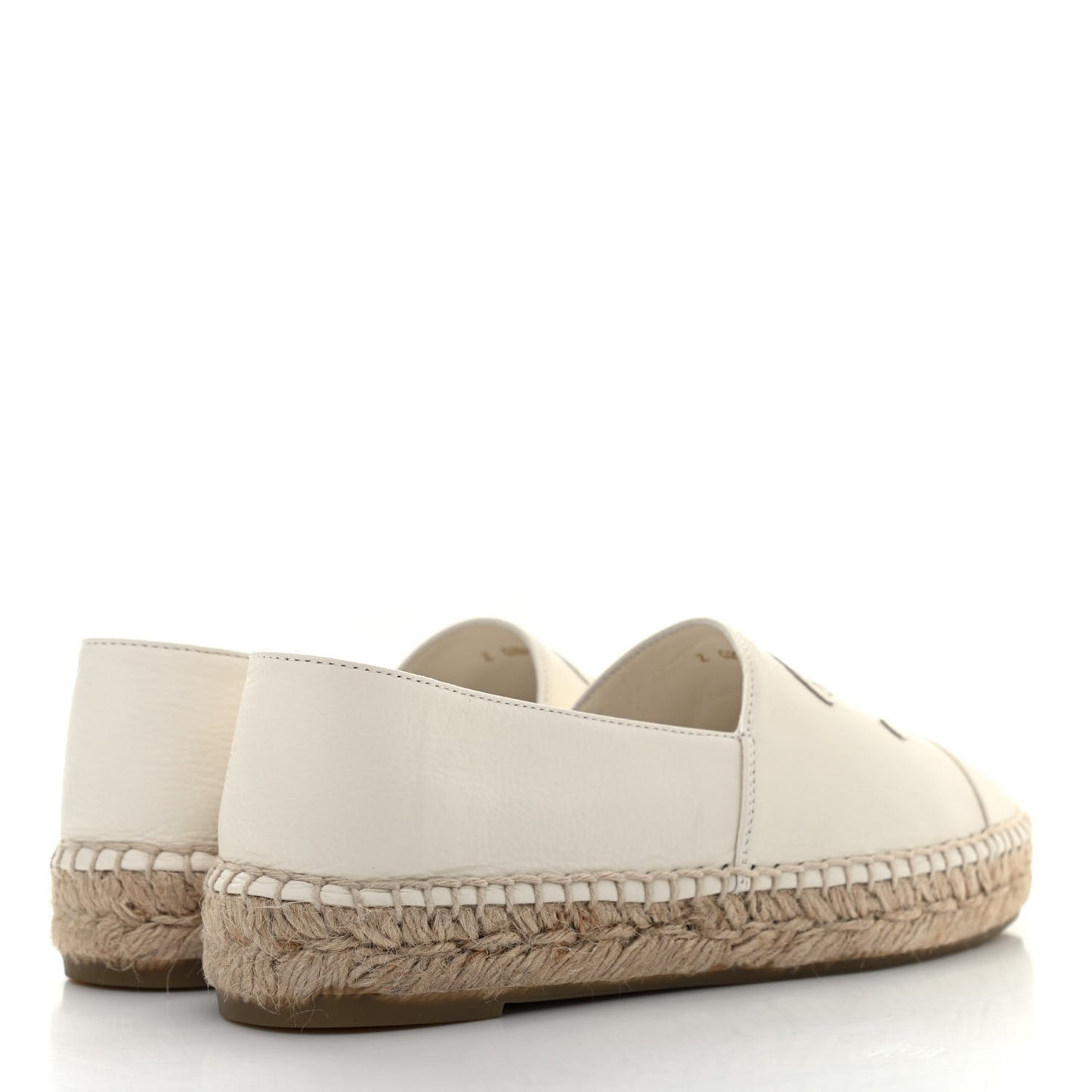 Calfskin CC Espadrilles 37 Ivory