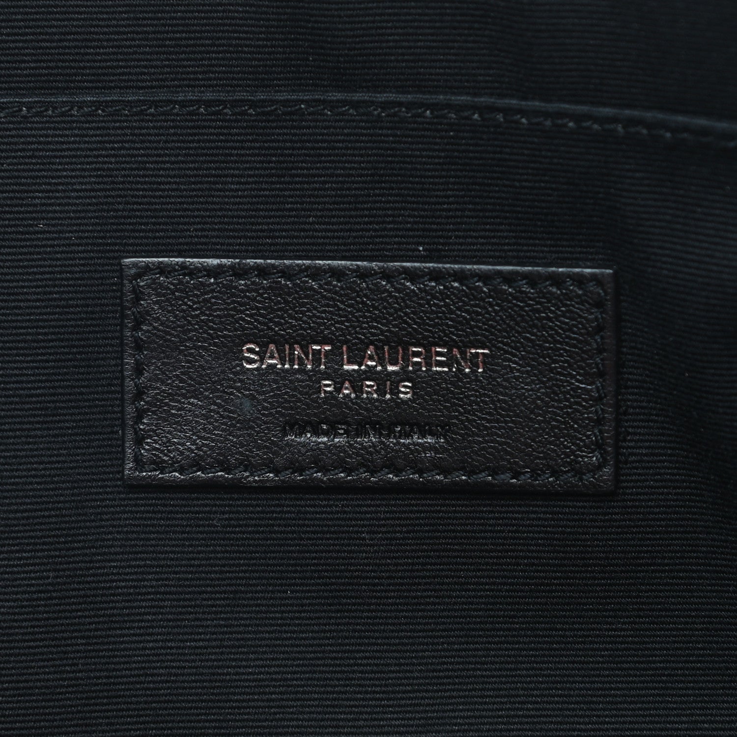 Saint Laurent Calfskin Crocodile Embossed Tablet Pouch Black 6 of 10