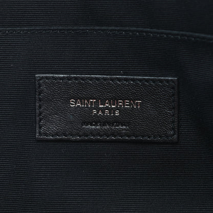 Saint Laurent Calfskin Crocodile Embossed Tablet Pouch Black 6 of 10