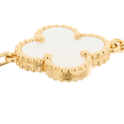 Van Cleef & Arpels 18K Yellow Gold Mother of Pearl 5 Motifs Vintage Alhambra Bracelet 4 of 5