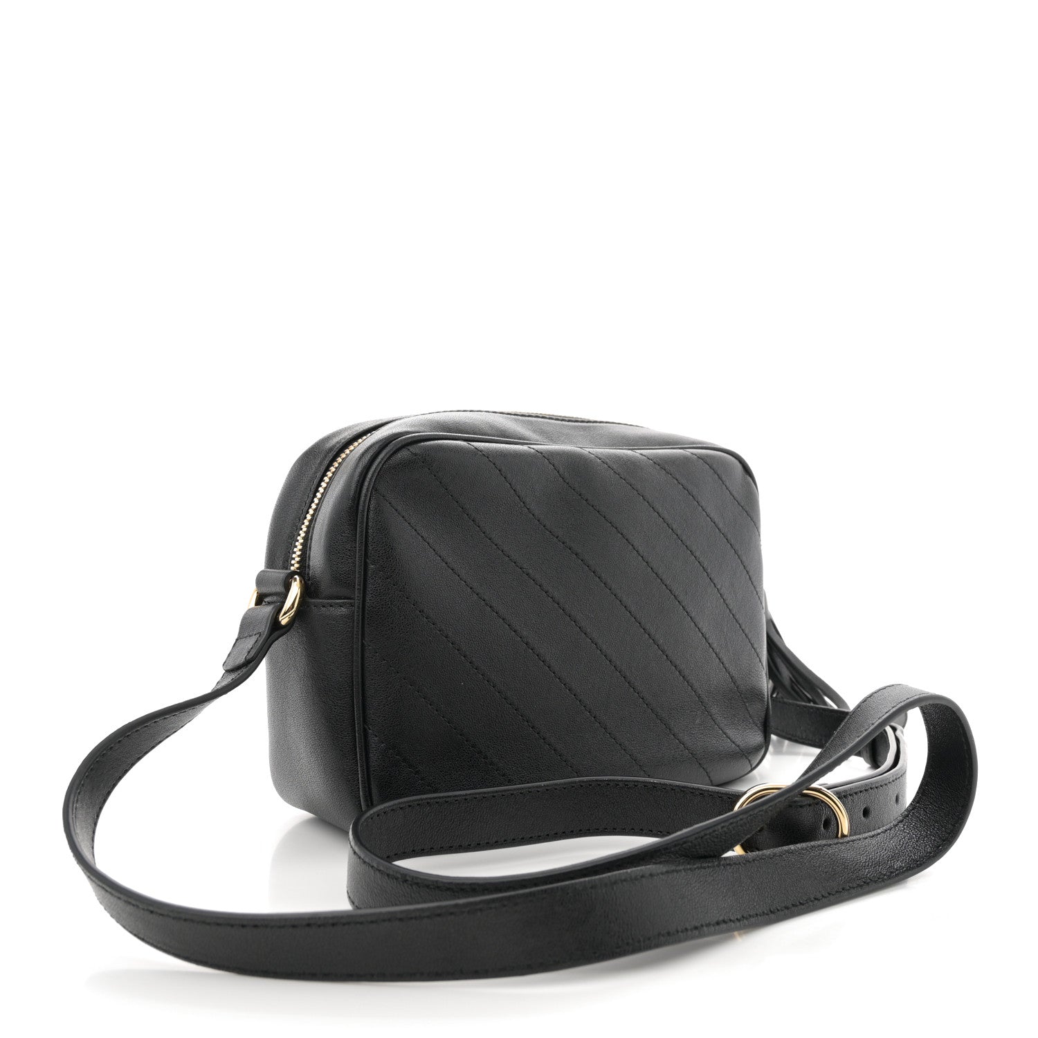 Gucci Sakai Be Green Calfskin Diagonal Stitched Small Blondie Shoulder Bag Black 3 of 10