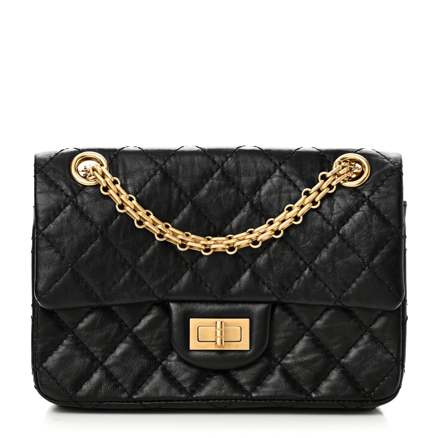 Chanel Aged Calfskin Quilted 2.55 Reissue Mini Flap Black 1 of 10