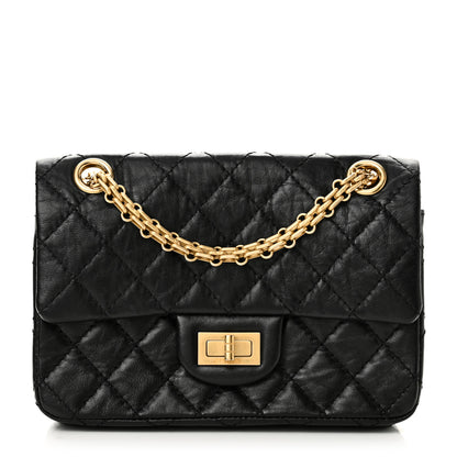 Chanel Aged Calfskin Quilted 2.55 Reissue Mini Flap Black 1 of 10