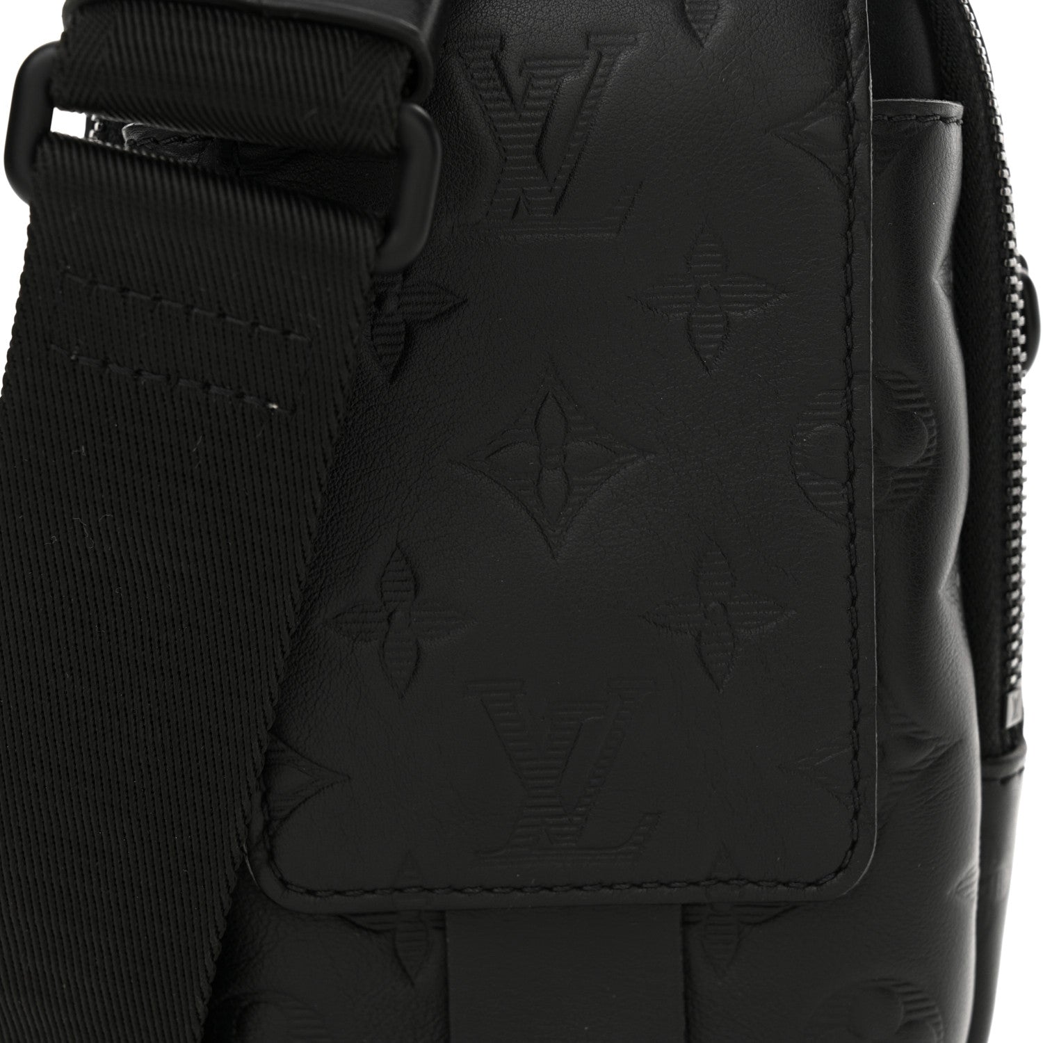 Louis Vuitton Calfskin Monogram Shadow Double Phone Pouch NM Black 7 of 10