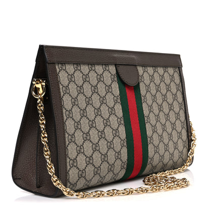 Gucci GG Supreme Monogram Web Medium Ophidia Chain Shoulder Bag Brown 3 of 10