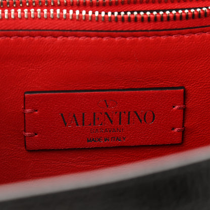 Valentino Garavani Textured Patent Calfskin Medium Vring Shoulder Bag Black 6 of 11