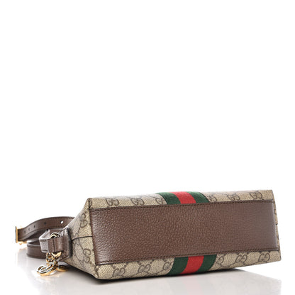 Gucci GG Supreme Monogram Textured Dollar Calfskin Web Small Ophidia Dome Shoulder Bag Beige Ebony New Acero 4 of 7