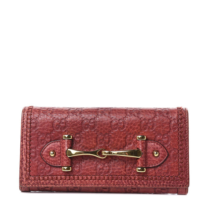Gucci Guccissima Horsebit Continental Wallet Red 1 of 12