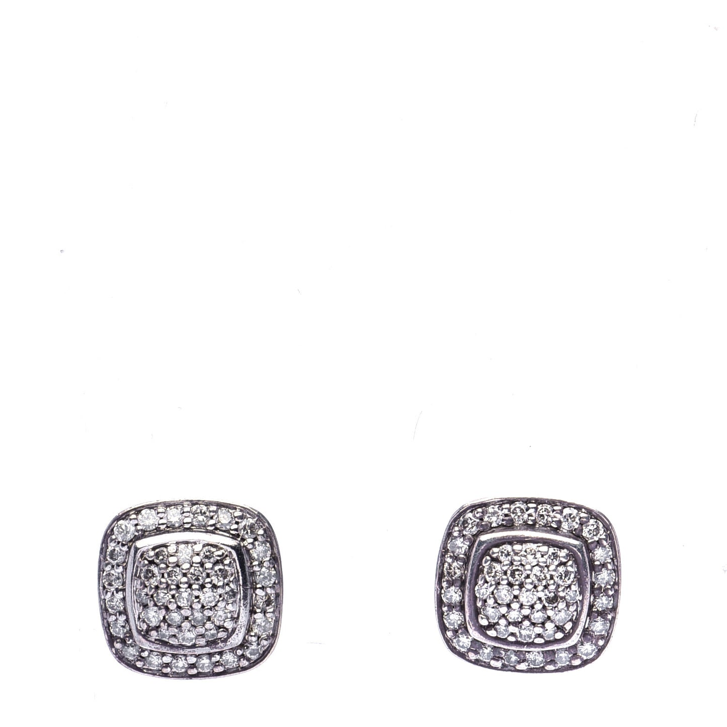 Sterling Silver Diamond 5mm Pave Albion Earrings
