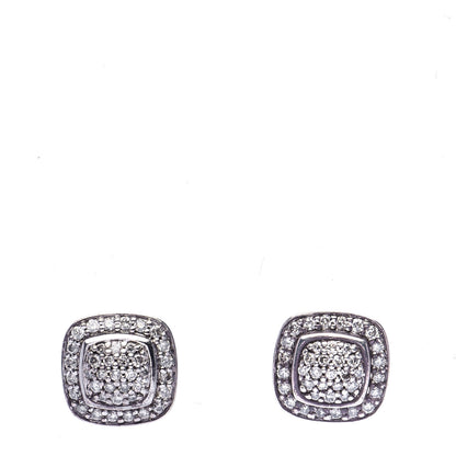 David Yurman Sterling Silver Diamond 5mm Pave Albion Earrings 1 of 6