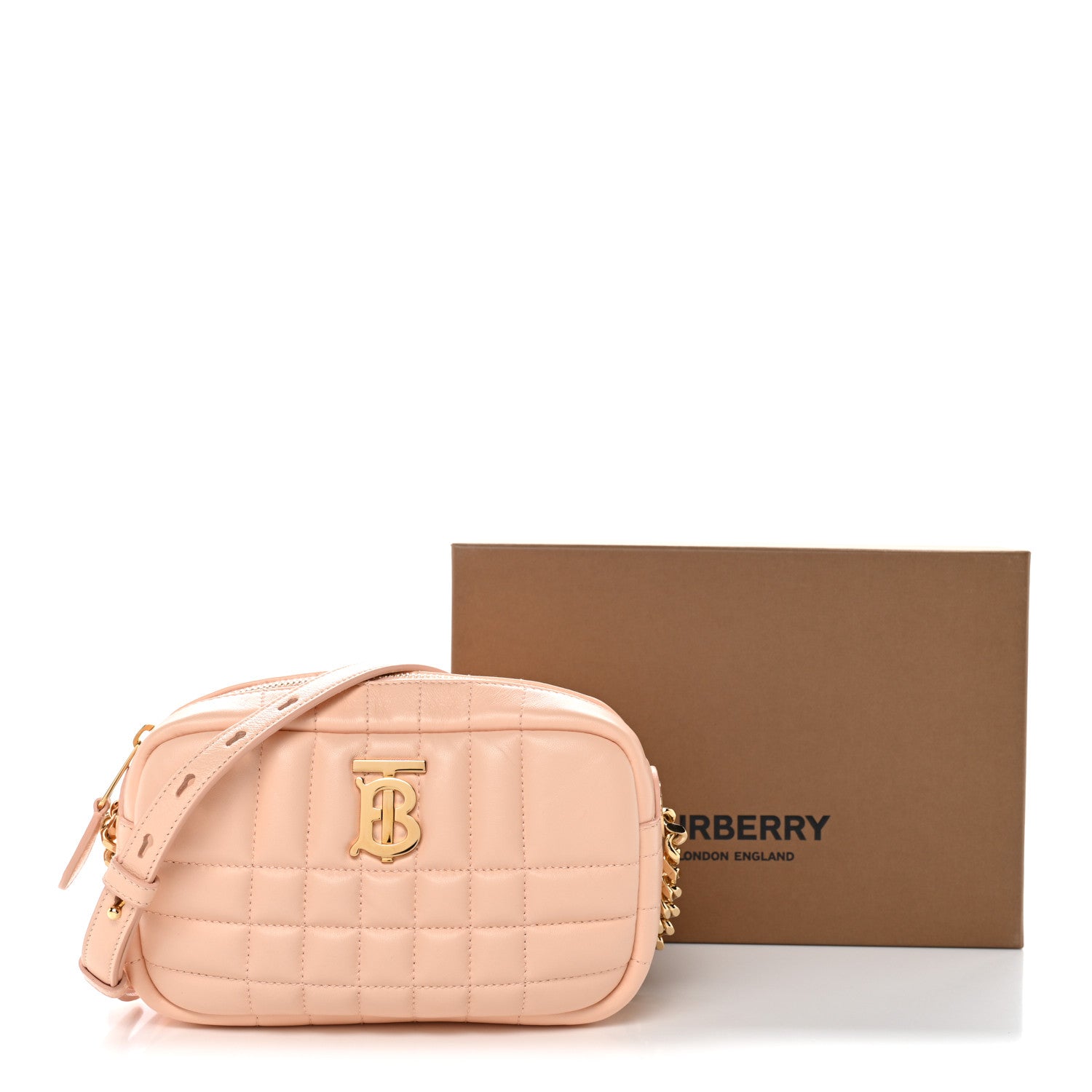 Burberry Lambskin Quilted Mini Lola Camera Bag Peach Pink 10 of 10
