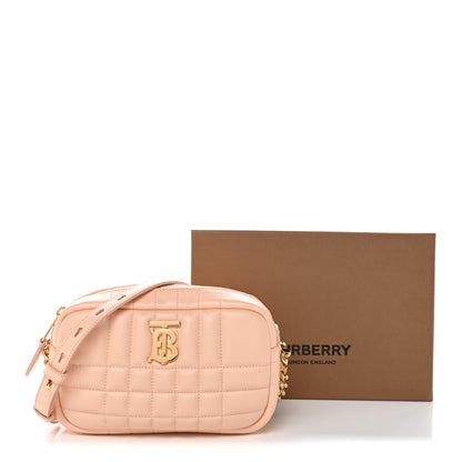 Burberry Lambskin Quilted Mini Lola Camera Bag Peach Pink 10 of 10