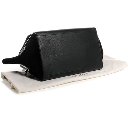 Celine Drummed Calfskin Suede Double Zip Trapeze Black 4 of 9