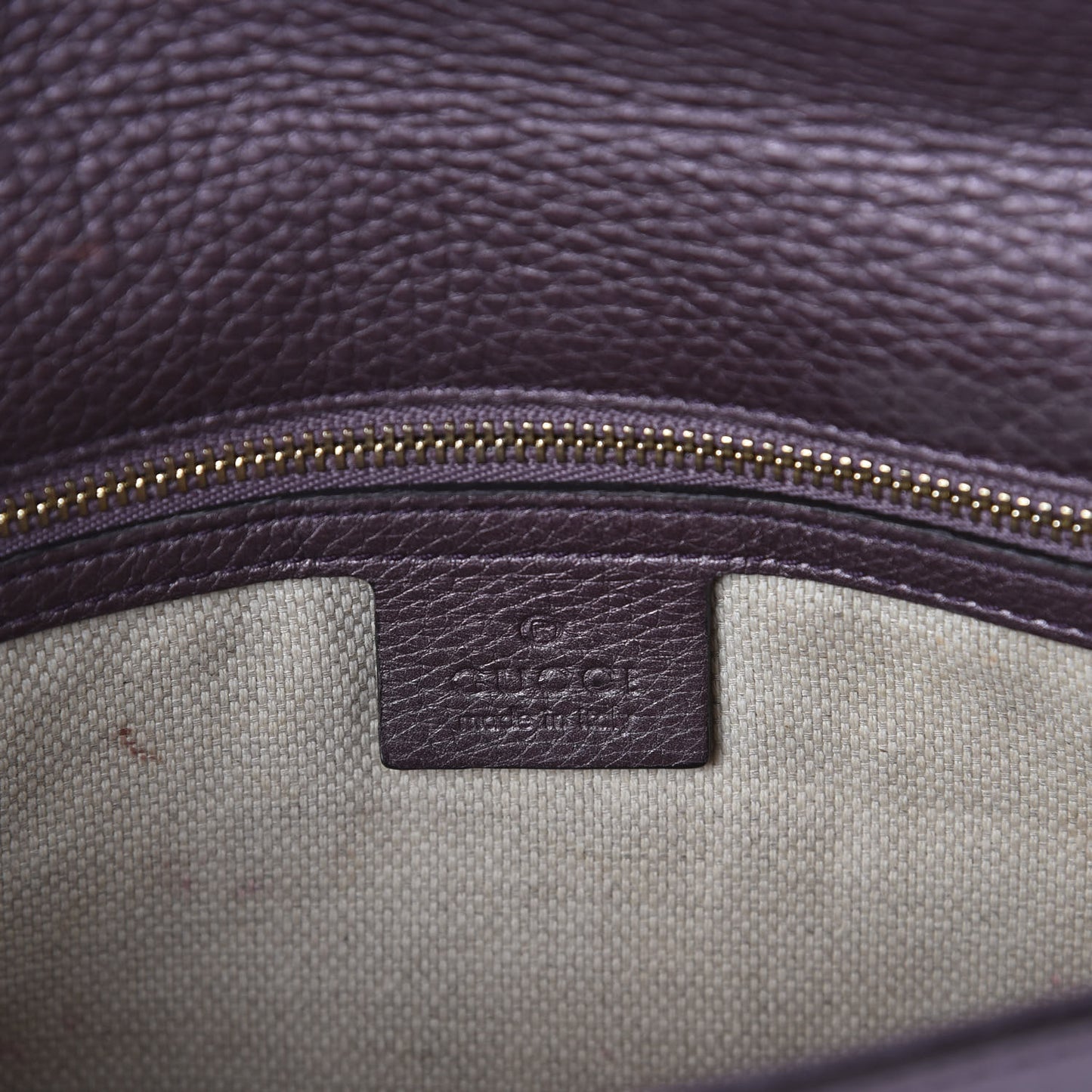 Metallic Pebbled Calfskin Medium Soho Clutch Purple