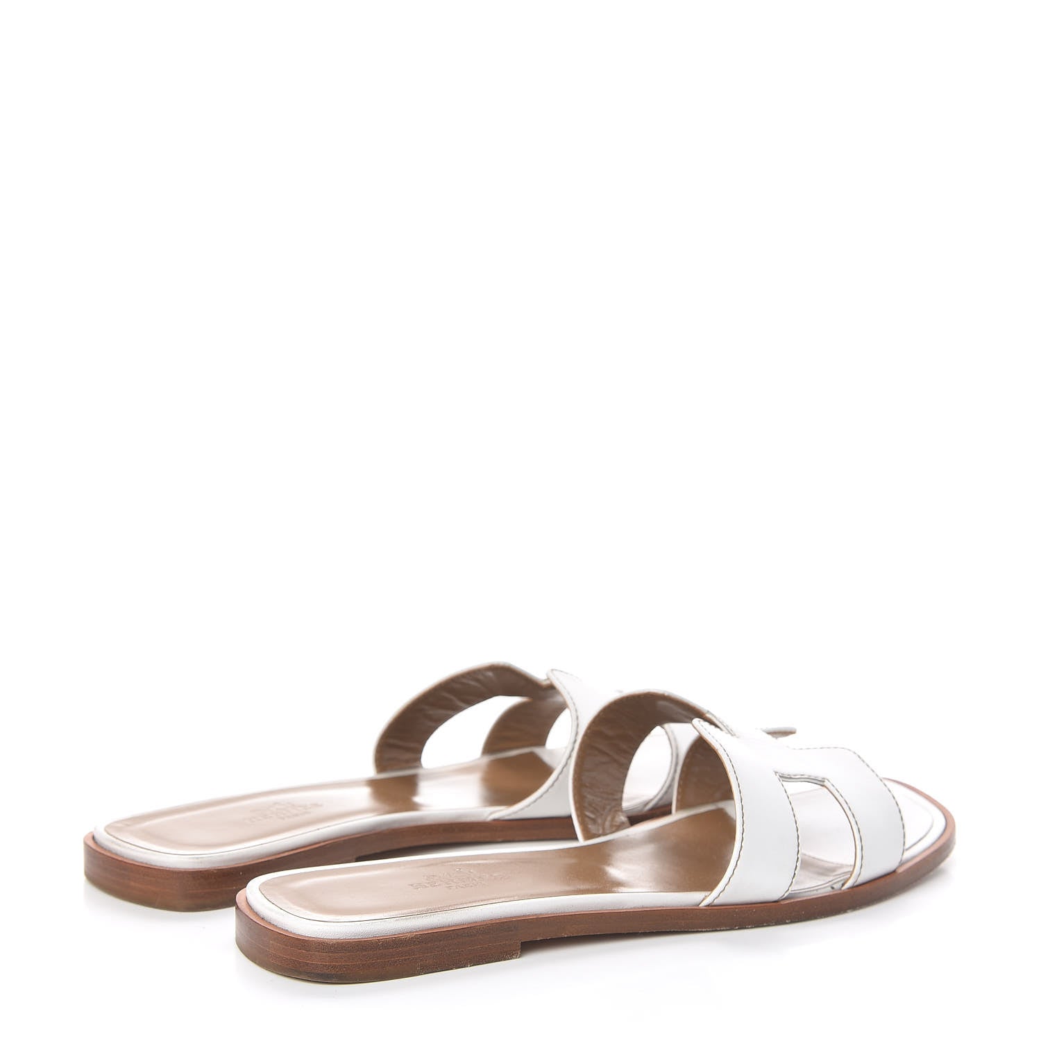 Hermes Box Calfskin Oran Sandals 38.5 White 4 of 18