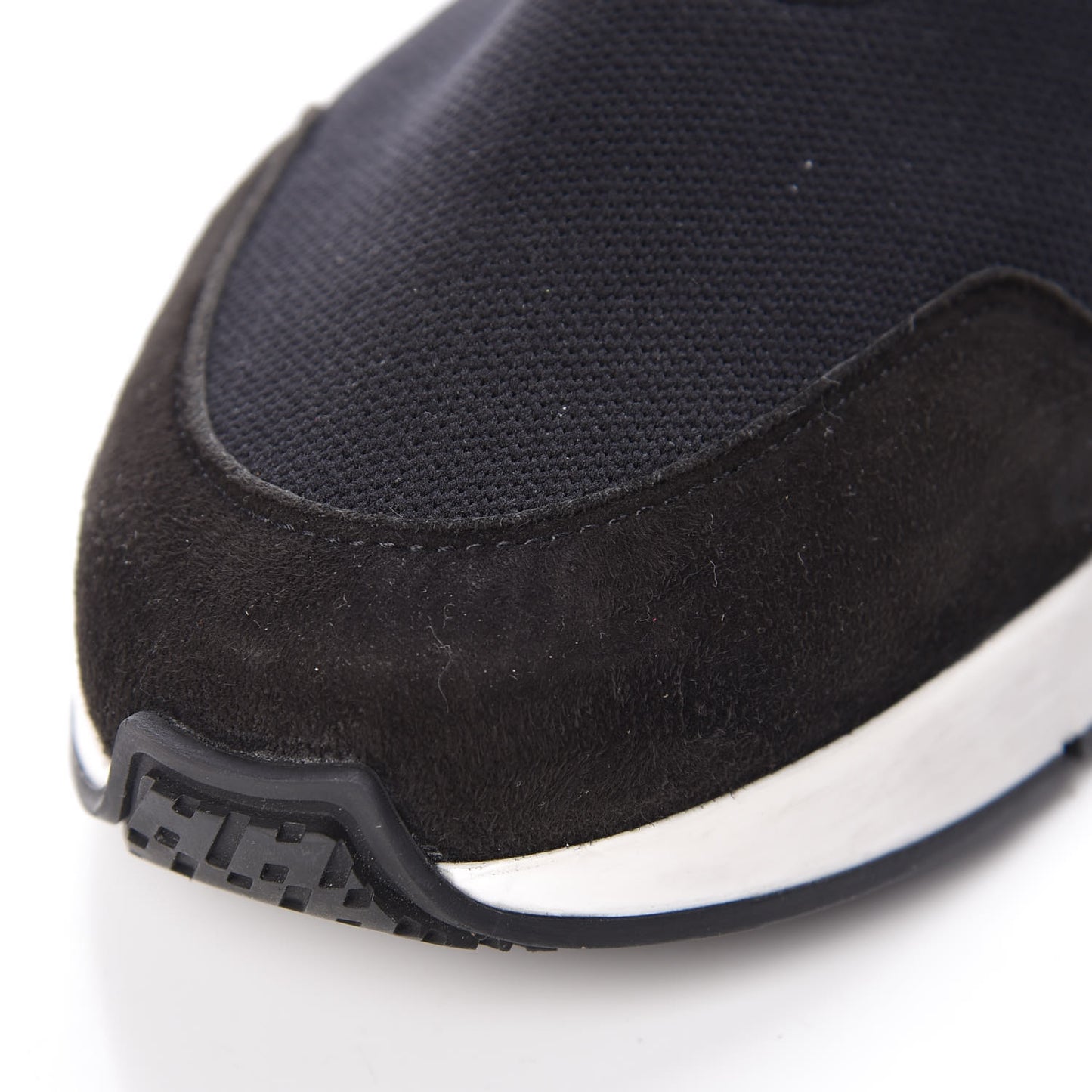 Mesh Calfskin Suede Soft Sneakers 39 Black
