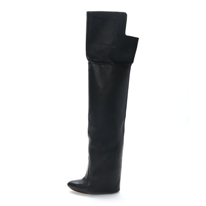 Givenchy Calfskin Newton Over The Knee Boots 35.5 Black Marron 1 of 8